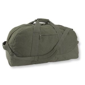 LL Bean Canvas Adventure Gray Duffle Weekender